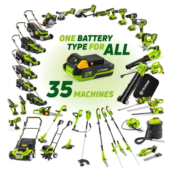 Aku Vertikutátor FIELDMANN FZV 70905-0 + 2x Akumulátor 8Ah FDUZ 79080 + Nabíječka FDUZ 79110