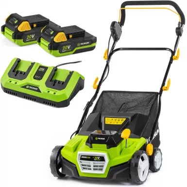Aku vertikutátor FIELDMANN FZV 70905-0 2x20V + 2x Akumulátor FDUZ 79020 + Nabíječka FDUZ 79110